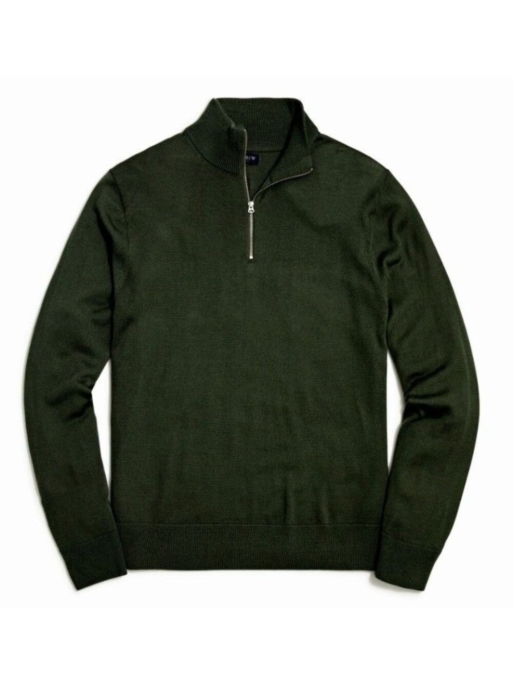 J. Crew Gray 100% Merino Wool Quarter Zip Long Sleeve Pullover Sweater Sz Large - Picture 2 of 13